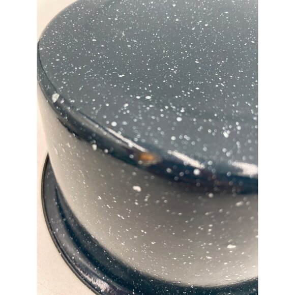 Vintage Graniteware Blue & White Speckled Nesting Saucepans Set Of 2 - Picture 2 of 4